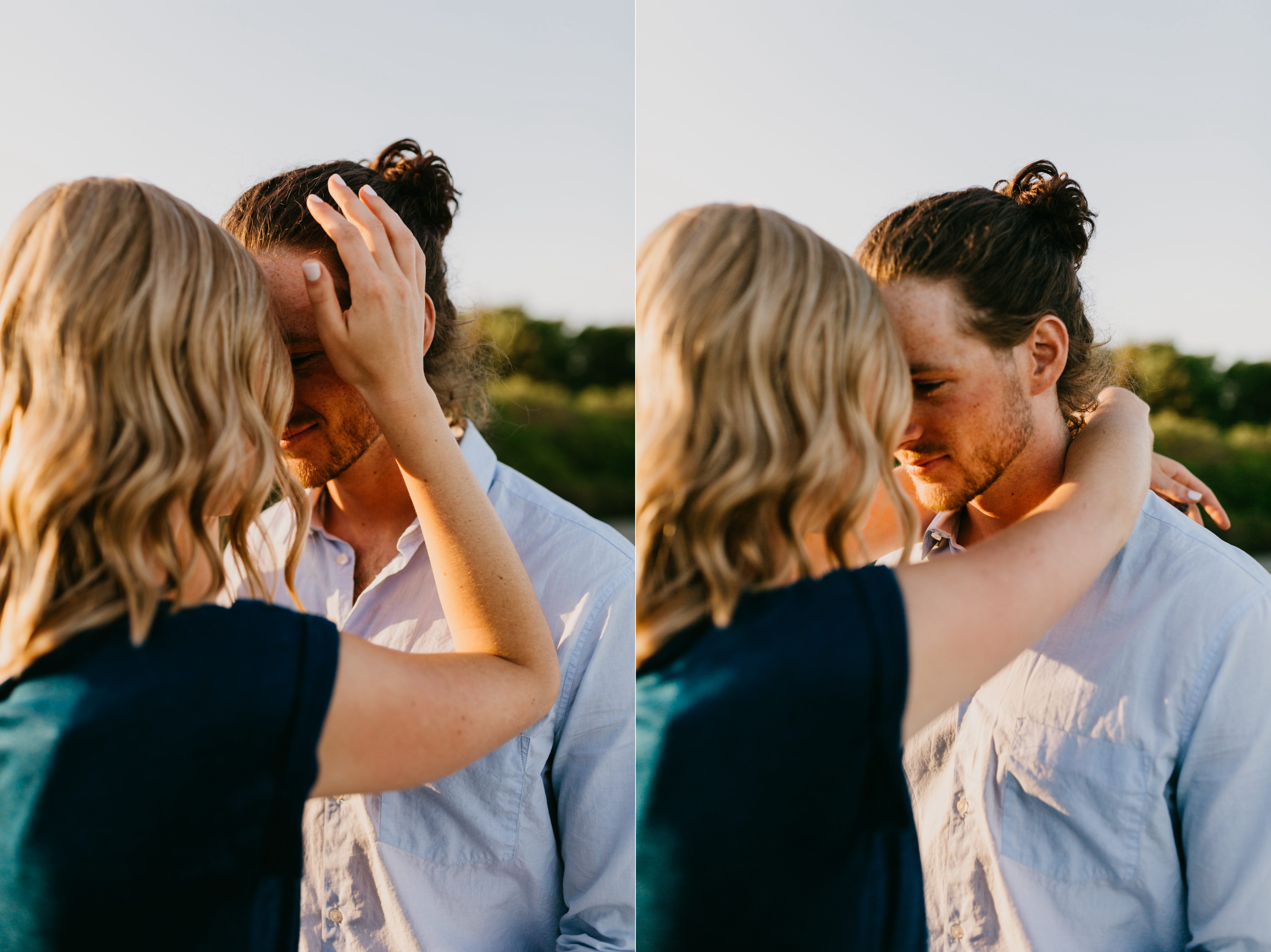 golden hour engagement session long island maine
