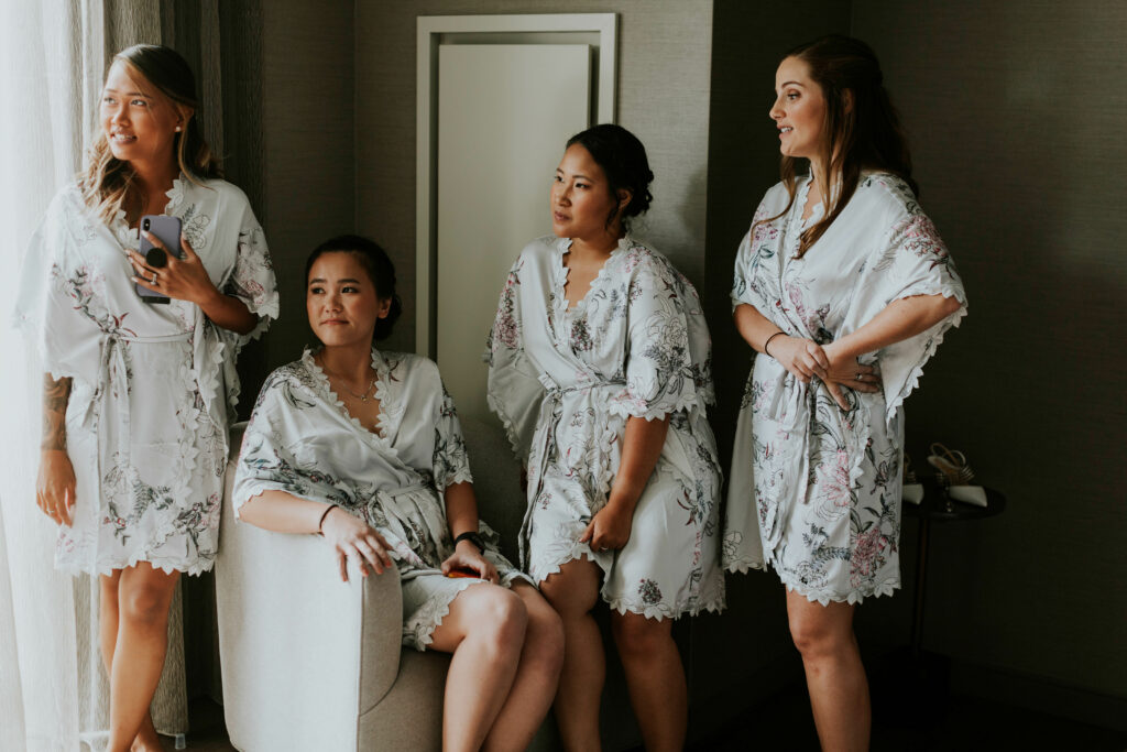 bridal party getting ready portraits 
