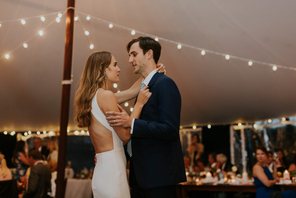 Cape Cod bride and groom share their first dance